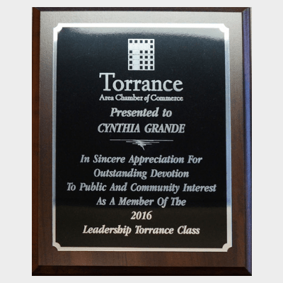 new-plaque-Torrance chamber of commerce