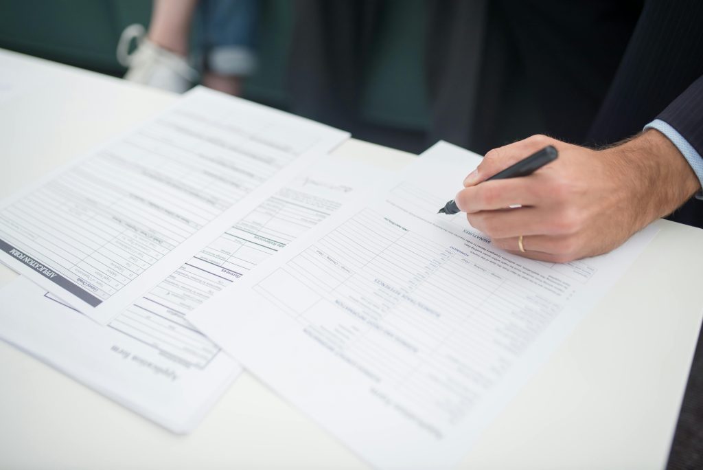 a man registering